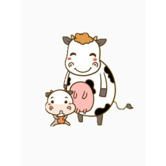 牛的亲子图片