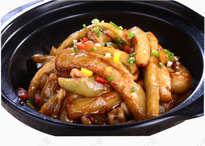 马拉盏鸡粒茄子煲