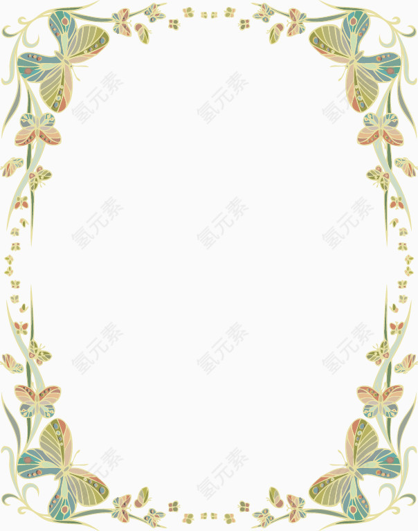 绿色花环蝴蝶