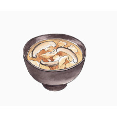 香菇大肠汤手绘画素材图片