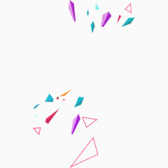 几何体彩色石块不规则漂浮