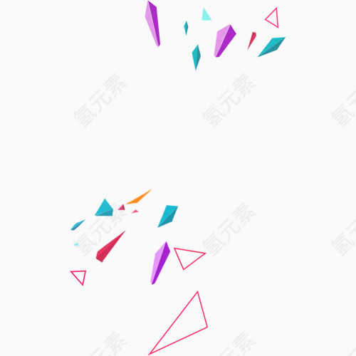 几何体彩色石块不规则漂浮