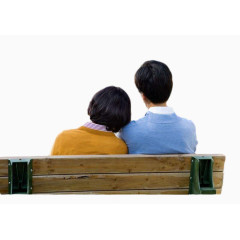 坐在椅子上休息的两个人的背影