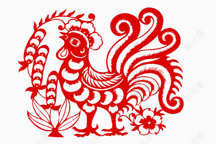 剪纸艺术  鸡