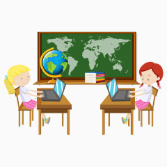 学地理知识的小女孩