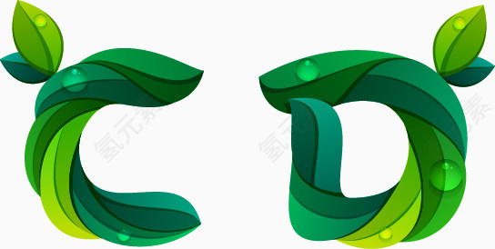 春天气息的英文艺术字-CD