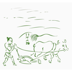 耕种简易画卡通手绘装饰元素