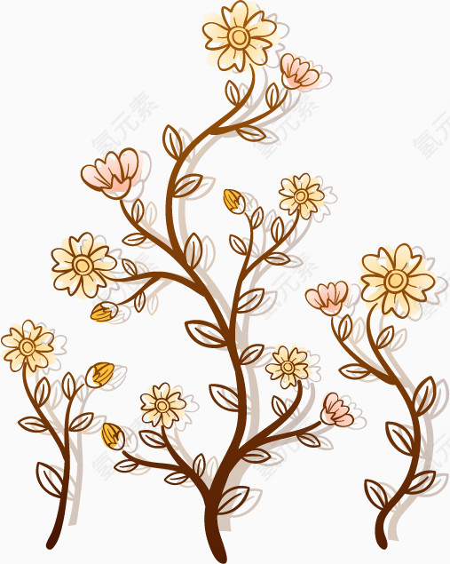 清新花朵花纹装饰