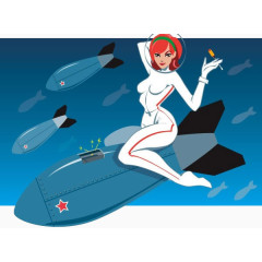 卡通航空人物插画素材