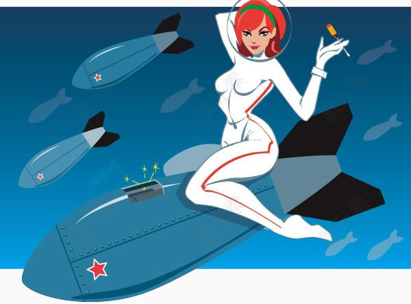 卡通航空人物插画素材