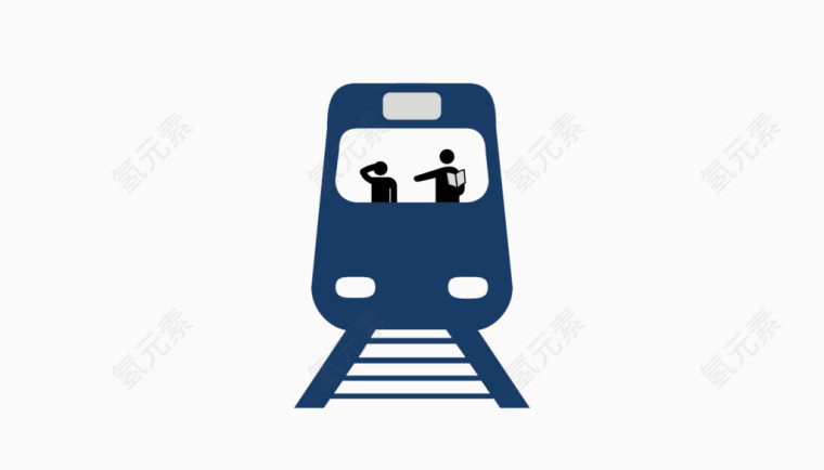 带有读书乘客的地铁图标