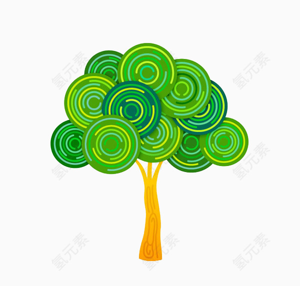 圆圈树手绘创意