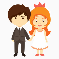 卡通情侣夫妻结婚人物