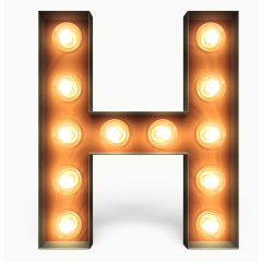 霓虹灯 字母  橙色
