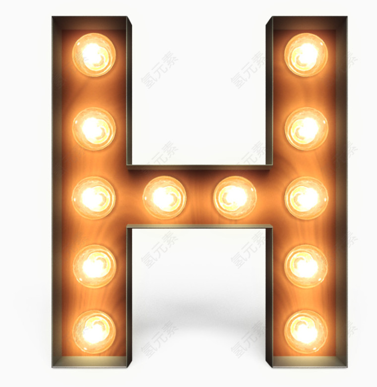 霓虹灯 字母  橙色