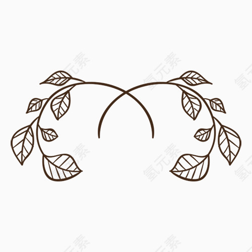 手绘植物叶子装饰