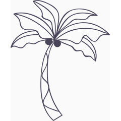 卡通手绘夏日元素椰树