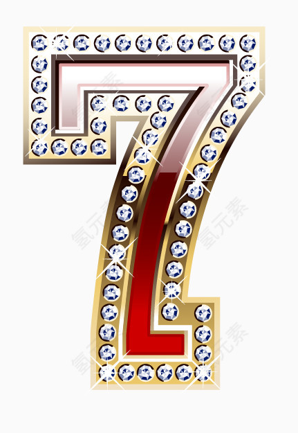 精致镶钻数字7