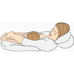 躺卧式哺乳喂养矢量图