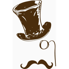 绅士的帽子眼镜和胡子