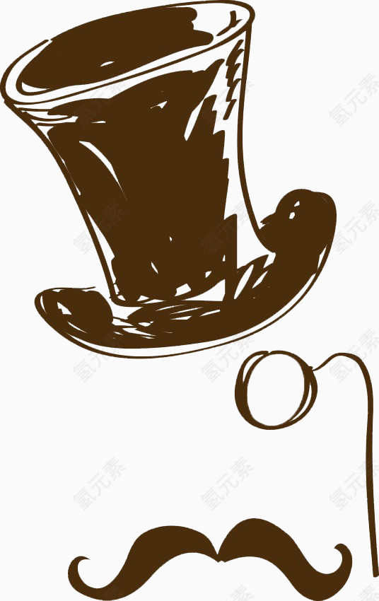 绅士的帽子眼镜和胡子