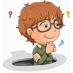 深思熟虑卡通男孩