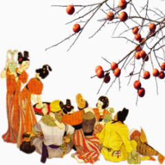 古代中秋节赏月图