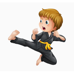 打空手道的男孩