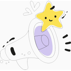 卡通手绘喇叭星星