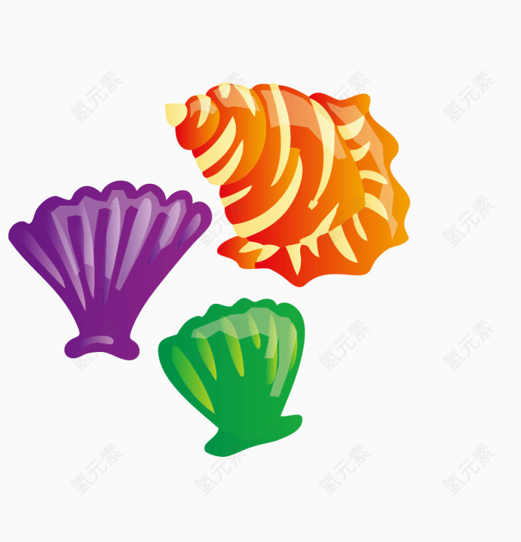 卡通手绘海螺png 