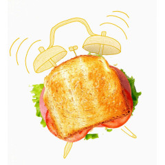 早餐面包和闹钟