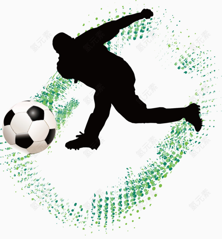 踢足球卡通手绘装饰元素