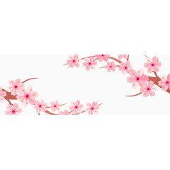 粉色樱花banner矢量素材