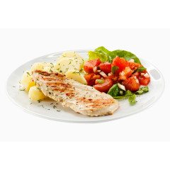 猪扒西餐摄影图