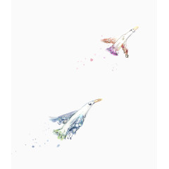 手绘清新飞机插画