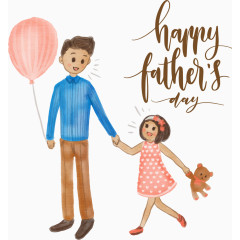 开心游玩的父女