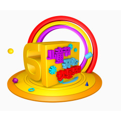 61儿童节开心欢乐购艺术字体