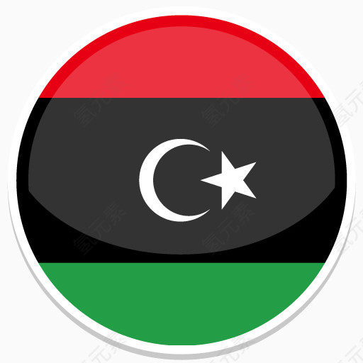 利比亚Flat-Round-World-Flag-icons