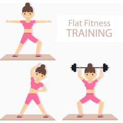 矢量手绘运动的女人