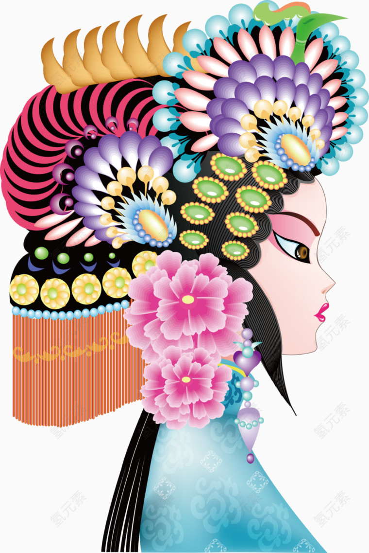 卡通戏曲人物花旦