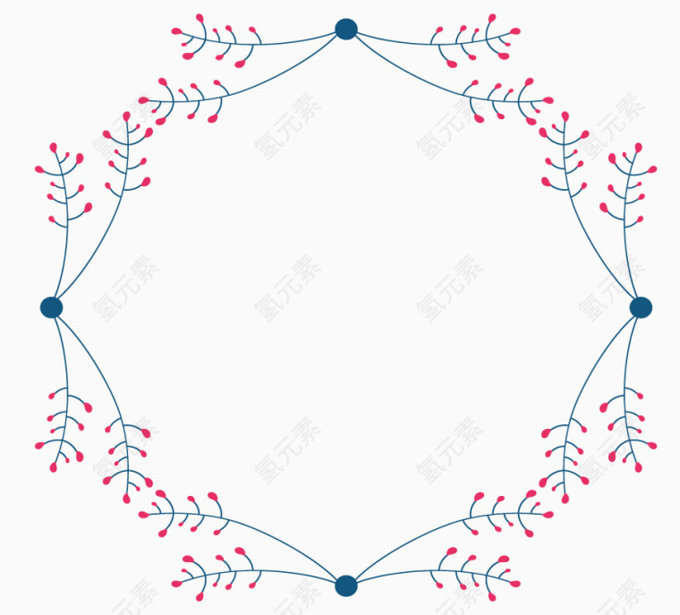 清新蓝色文本框相框边框