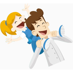 父亲节元素孩子骑在爸爸的肩上装饰元素