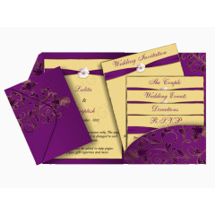 紫色的邀请函暗花