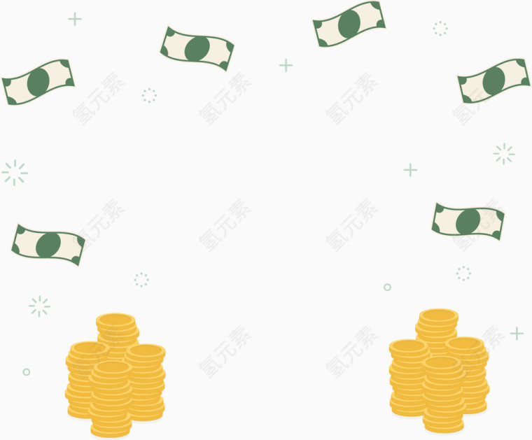 卡通金融货币