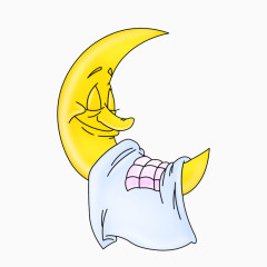 卡通可爱元素月亮睡觉被子