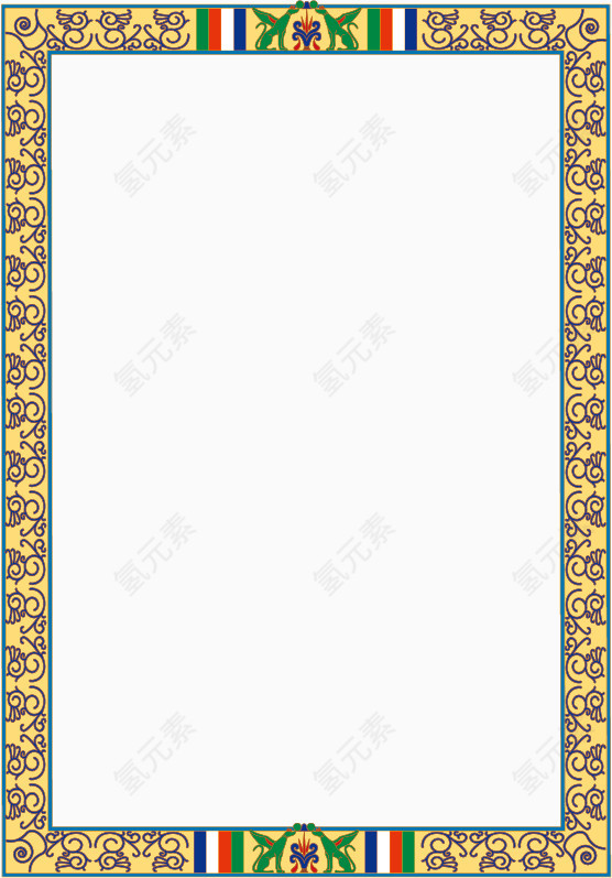 棕色复古花纹边框
