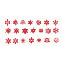 圣诞节红色剪纸装饰集合素材