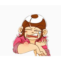 手绘痛苦状的孩子