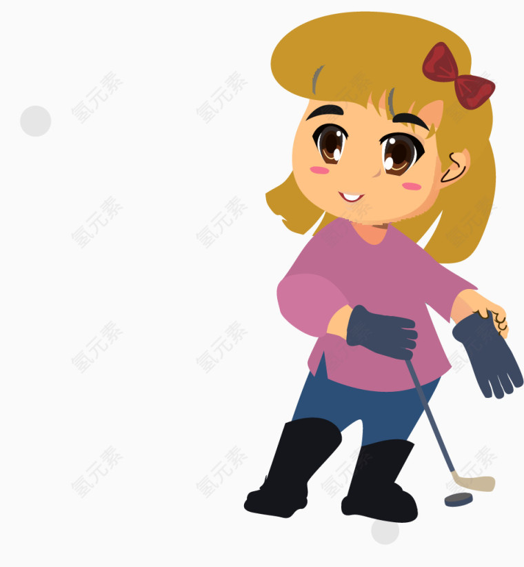 打高尔夫的女孩
