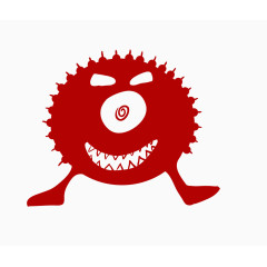 红色长刺的创意怪物剪切画